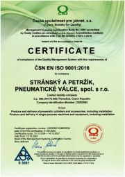 ISO 9001:2016 certificate